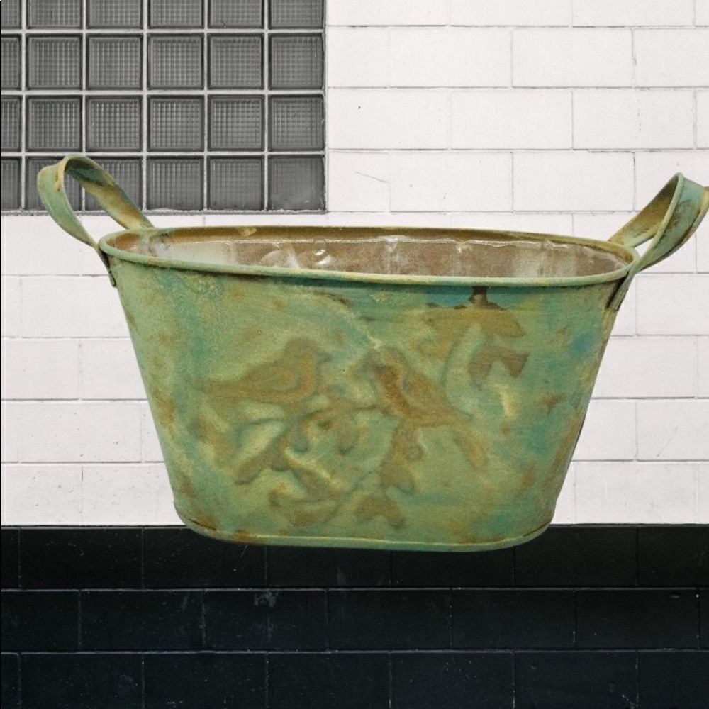Shabby Chic Metal Garden Planter Storage Organizer NWT